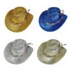 Bérets F42f Club Cowboy Chapeau à paillettes pour les cocktails de maison disco