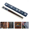 Kitchen Storage Cherry Blossoms Portable Chopstick Box Set Flatware Wood Compact Dinner Chopsticks