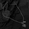 Anhänger Halsketten europäische und amerikanische Liebe Halskette Einfache transparente Glasur Herz Schlüsselblatt Kette Kaltwindschmuck Schmuck