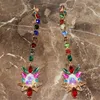 Dingle örhängen boutique glas kristall lång kedja för kvinnor mode smycken maxi ladys uttalande tillbehör