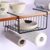 Kitchen Storage Space-saving Rack Sturdy Construction Anti-deform Wrought Iron Under Cupboard Hanging Shelf For Home