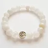 Pulseiras de link MG2084 Design 8 mm Monnstone White Tree of Life Charm Bracelet Womens Made Yoga Mala jóias de pulso