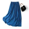 Röcke 22 mm echtes Seiden elastischer Doppel Qiao Satin großer Swing Maulbeer mittelgroß Frauen Moderock