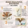 Decoratieve bloemen 120 stks gedroogd Cattail Bouquet -Pampas Grass bevat wit pampas bruin decor