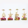 Candle Holders Santa Claus Christmas Candlestick Iron Ornament Gift Desktop Metal Holder For Xmas Table Decor Home Decoration