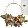 Decorative Flowers Lighted Artificial Christmas Wreath Creative And Warm With Timer Baubles