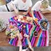 Dekens Mexicaanse bank deken feest tafelkleed tafel vlag etnische stijl cover bed einddoek handdoek geweven tassel strandmat