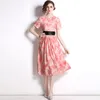 Sukienki imprezowe szatę femme kolekcja 2024 okrągła szyja gwasz z krótki rękaw