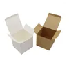 Wrap regalo 20pcs carino quadrata kraft white imballaggio scatola per matrimoni forniture forniture di cioccolato fapidici caramelle cassa dragee torta