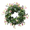 Decorative Flowers Green Eucalyptus Wreath Ornament Front Door Farmhouse Wreaths Greenery For Living Room Patio Wedding Porch Windows