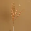 Декоративные цветы искусственное эвкалипт лист ветвь золотой цвет розовый фальшивый цветок