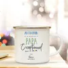 Tasses bonne fête des pères personnalisés en émail blanc nom personnalisé nom original et amusant de cadeaux de tasse de café