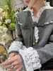 Giacche da donna Irene Tinnie 2024 Office di moda Donne Women Full Bulling Button Grey Grey Short Giacca Short Diamond Decoration Top