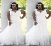 Oszałamiająca afrykańska koronkowa sukienka ślubna Plus size 2020 Elegancka syrena seksowna suknie ślubne sukienka na panny młodej krążone panny młode 9495006