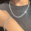 Горячая продажа кубинская сеть ожерелья S925 Серебряное 6-10 мм однояжное обледенение в Майами Кубинская цепь хип-хоп