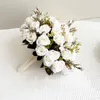 Wedding Flowers Bridal Bouquet For Bride Bridesmaids White Roses Artificial Marriage Accessories Party Table Decoration