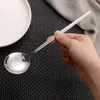 Scolle di caffè 1/4 pezzi in acciaio inossidabile manico lungo manico lungo cucchiaio gelato dessert da cucchiaino rotondo cucina accessori da cucina