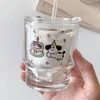 Чашки блюдцы японская и корейская водяная чашка чистая стеклянная солома портативная милая щенка для пирога Студент пить кофе INS WIND