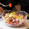 Skålar japansk stil isberg glas skål med glod kant transparent sallad frukt soppa dessert mellanmål mat blandar te tvätt stort