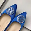 Casual Shoes Double Happiness Chinese Wedding Office Royal Blue Dark Satin Flats Loafers Bride Bridesmaid Plus Big Size 44