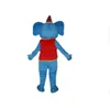 2024 costume da mascotte di elefante blu di Halloween per il personaggio della mascotte di cartoni animati per la vendita di supporto per la spedizione gratuita personalizzazione