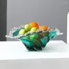 Tallrikar Nordic Glass Fruit Tray Home Living Room Desktop Nut Snack Special Plate Creative Conch Design Handgjorda Simple Modern Bowl
