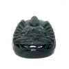 Figurines décoratives chinois Natural Black Jade sculpté avalokitesvara Statue Pendentif Amulet Gift 5 cm