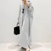 Casual Dresses Maxi Dress Striped Print Lapel For Women Plus Size Long Sleeve Shirt With Split Hem Soft Breathable Spring Lady