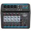 Accesorios Mool M6 Portable Mini Mixer Audio Audio DJ Console con tarjeta de sonido, USB, 48V Phantom Power para PC grabación de la fiesta webcast (EE. UU.