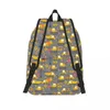 Bolsas escolares Trabalho de estrada em construção Padrão de caminhão cinza Mochila Média Média High College Student Bookbag Daypack Outdoor