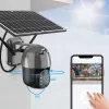 Câmera de câmeras Hontusec 4G SIM Câmera solar de solar externo 3MP 1536p Recarregável 18650 Câmera de bateria Videoveillance Câmera CCTV Câmera