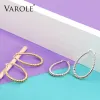 Boucles d'oreilles Varole Twisted Lignes U Forme Cerceau Boucles d'oreilles Gold Couleur mignonne Géométriques Droplettes d'eau Hoops Bouculades d'oreilles bijoux pour les femmes