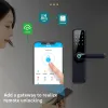 قفل wifi biometric قفل الباب الذكي قفل مضاد لصبعات البصمات الأصلية قفل tuya التطبيق عن بُعد قفل الباب الإلكتروني بدون مفتاح