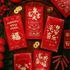Enveloppe-cadeau 6pcs 2024 Année des paquets de dragon rouges enveloppes chinoises Bénédiction de l'argent