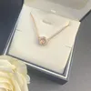 Hanger kettingen van hoge kwaliteit geometrische cirkelvormige enkele zirkonen ketting voor vrouwen mode -sieraden