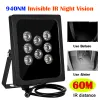 Akcesoria 15 30 45 60 90 stopnia 940 nm 850 nm CCTV 8PCS Tablica LED IR Illuminator Lekkie Wodoodporne Wodoodporne Nocne Widzenie CCTV