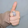 Mode sieraden Hip Hop Mens Cuban Ring Iced Out 925 Sterling Silver 3Rows VVS Princess Cut 10K/14K Moissanite Ring