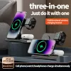 Chargers Haayot Fast Wireless Charger Dock 3 in 1 Station de charge pour iPhone 15 14 13 12 Pro Galaxy S23 S22 Watch 8 7 6 Airpods Buds