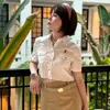 Suma setów damskich designerska spódnica biała koszula plisowana dwuczęściowa bawełniana krótka koszule
