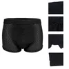 Underbyxor 2st/parti mens sommar andningsboxare shorts sexiga mesh u påse underkläder fast mjuk bekväm bekväm