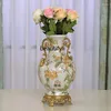 VASES AMERICAN STYLE TREASURE HAND PAINTED CERAMIC VASE FLOWER ARFILANGRECORATION DECORATIONリビングルームヴィラエルファニッシュ