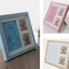 Enclosure bébé Pied de pouf à main Hands Pieds Moullon de moule Bebe Baby Photo Frame avec couverture d'empreinte digitale Ensemble bébé Growing Memorial Gift