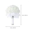 Decorative Flowers Holding Wedding Hand Bouquet White Bouquets Simulation Bridal Artificial For Outdoors