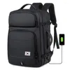 Backpack 40L Expandable Backpacks USB Charging Port 17 Inch Laptop Bag Waterproof Business National Flag Travel