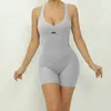 Sexig kvinnlig kort jumpsuit fancy bodysuit one bitar romper gym fitness overall mono playsuits lycra woman kläder rosa kropp 240326