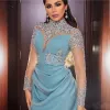 Dresses Modest Arabic Long Sleeves Evening Dresses Hand Beaded Applique robe de soiree musulman Prom Dress Party Gowns