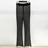 Women's Two Piece Pants Stock Early Spring 2024 Fashion Hollowed-out Nail Bead Three-dimensional Flower Suit Pearl Sequin Mesh