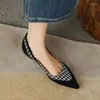 Casual Shoes 2024 Spring Women Pointed Toe Flats Kid Suede Stiletto Office Ladies Mixed Colors