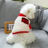 Dog Apparel False Two Pieces Plush Hoodie Clothes Fashion Hight Collar Plaid Pocket Design Small Clothing Cat Thick Winter Pet Items