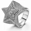 Moissanite Hip Hop Iced Out Star Pierścień z 10K Złotym Hip Hop Moissanite Pierścienie dla mężczyzny